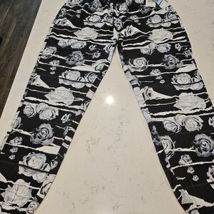Floral Black and White Joggers